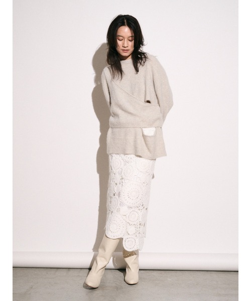 Htage（テージ）の「【Htage】フォックス混ビスチェレイヤードニット（ニット/セーター・レディース・ブラック/ライトグレー・FREE）」の20枚目の写真