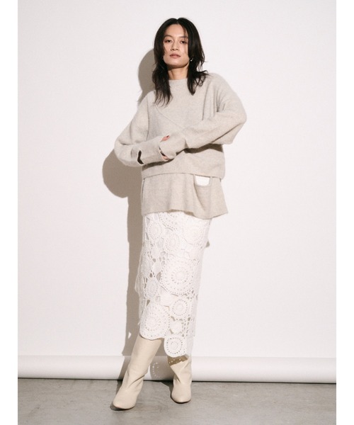 Htage（テージ）の「【Htage】フォックス混ビスチェレイヤードニット（ニット/セーター・レディース・ブラック/ライトグレー・FREE）」の21枚目の写真