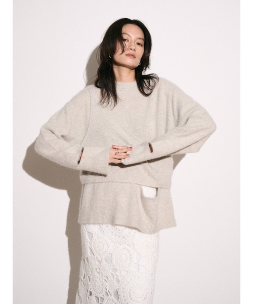 Htage（テージ）の「【Htage】フォックス混ビスチェレイヤードニット（ニット/セーター・レディース・ブラック/ライトグレー・FREE）」の22枚目の写真