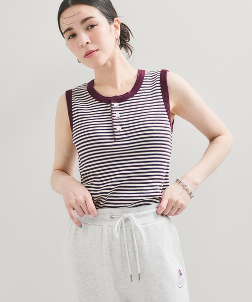Healthknit/ヘルスニット】別注/ヘンリーボーダータンクトップ