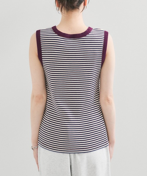 Healthknit(ヘルスニット)の「【Healthknit/ヘルスニット】別注/ヘンリーボーダータンクトップ(Tシャツ/カットソー・レディース・パープル系その他2/オレンジ系その他2・FREE)」の11枚目の写真