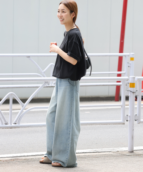 JOURNAL STANDARD relume（ジャーナルスタンダード　レリューム）の「［25AW新作 / 抗菌防臭 / 接触冷感］OEドロストコクーンプルオーバー（Tシャツ/カットソー・レディース・ブラウン/ブラック・FREE）」の4枚目の写真