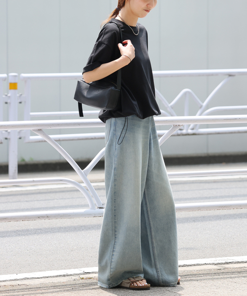 JOURNAL STANDARD relume（ジャーナルスタンダード　レリューム）の「［25AW新作 / 抗菌防臭 / 接触冷感］OEドロストコクーンプルオーバー（Tシャツ/カットソー・レディース・ブラウン/ブラック・FREE）」の5枚目の写真
