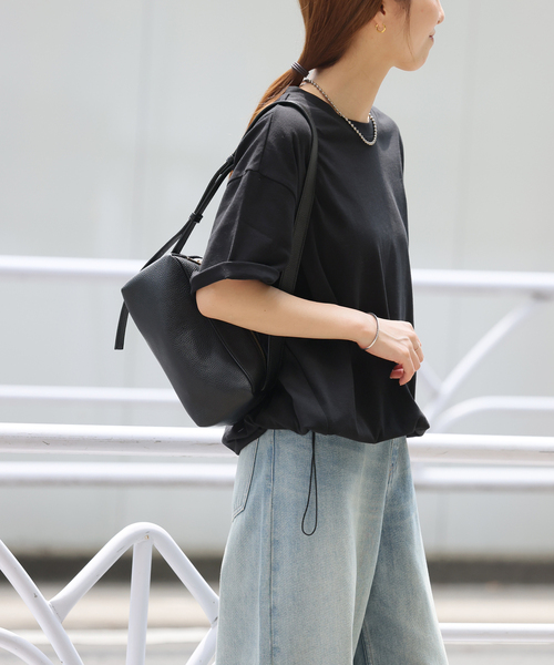 JOURNAL STANDARD relume（ジャーナルスタンダード　レリューム）の「［25AW新作 / 抗菌防臭 / 接触冷感］OEドロストコクーンプルオーバー（Tシャツ/カットソー・レディース・ブラウン/ブラック・FREE）」の8枚目の写真