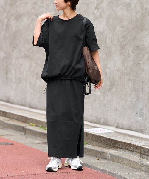 JOURNAL STANDARD relume（ジャーナルスタンダード　レリューム）の「［25AW新作 / 抗菌防臭 / 接触冷感］OEドロストコクーンプルオーバー（Tシャツ/カットソー・レディース・ブラウン/ブラック・FREE）」の11枚目の写真