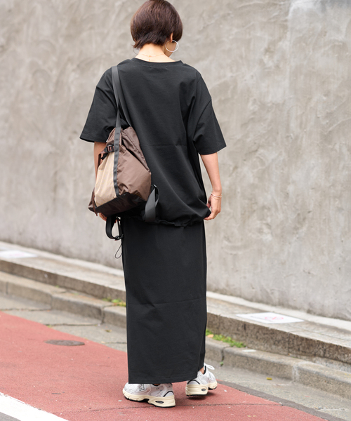 JOURNAL STANDARD relume（ジャーナルスタンダード　レリューム）の「［25AW新作 / 抗菌防臭 / 接触冷感］OEドロストコクーンプルオーバー（Tシャツ/カットソー・レディース・ブラウン/ブラック・FREE）」の13枚目の写真
