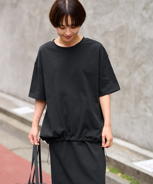 JOURNAL STANDARD relume（ジャーナルスタンダード　レリューム）の「［25AW新作 / 抗菌防臭 / 接触冷感］OEドロストコクーンプルオーバー（Tシャツ/カットソー・レディース・ブラウン/ブラック・FREE）」の15枚目の写真
