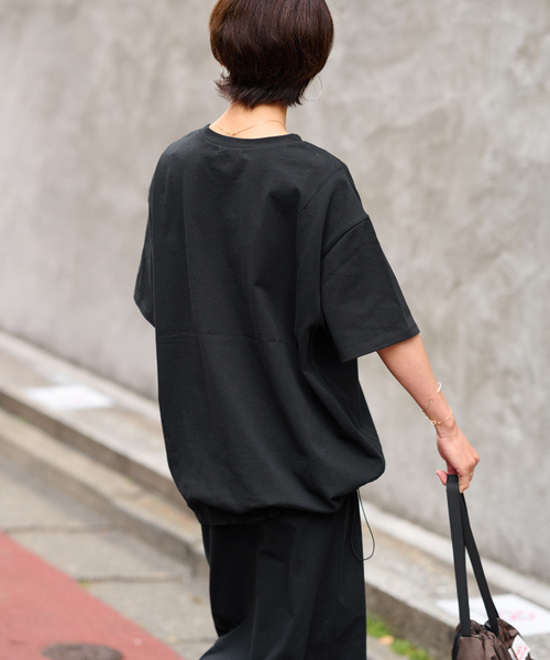 JOURNAL STANDARD relume（ジャーナルスタンダード　レリューム）の「［25AW新作 / 抗菌防臭 / 接触冷感］OEドロストコクーンプルオーバー（Tシャツ/カットソー・レディース・ブラウン/ブラック・FREE）」の18枚目の写真