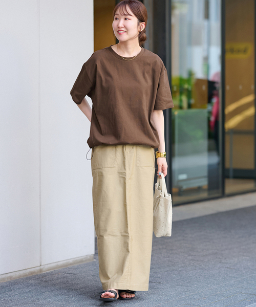 JOURNAL STANDARD relume（ジャーナルスタンダード　レリューム）の「［25AW新作 / 抗菌防臭 / 接触冷感］OEドロストコクーンプルオーバー（Tシャツ/カットソー・レディース・ブラウン/ブラック・FREE）」の19枚目の写真