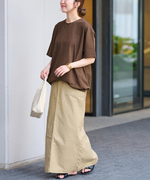 JOURNAL STANDARD relume（ジャーナルスタンダード　レリューム）の「［25AW新作 / 抗菌防臭 / 接触冷感］OEドロストコクーンプルオーバー（Tシャツ/カットソー・レディース・ブラウン/ブラック・FREE）」の21枚目の写真