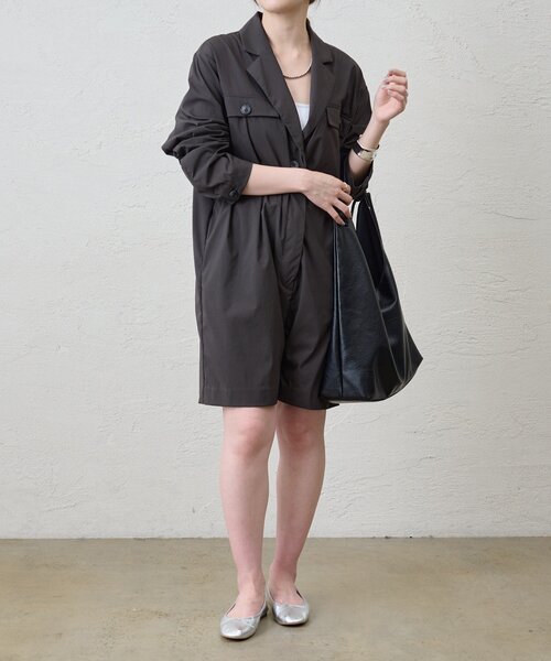 SHENERY（シーナリー）の「ジャケットオールインワン（サロペット/オーバーオール・レディース・チャコールグレー/ベージュ・FREE）」の6枚目の写真