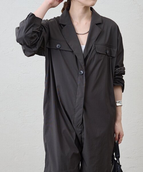 SHENERY（シーナリー）の「ジャケットオールインワン（サロペット/オーバーオール・レディース・チャコールグレー/ベージュ・FREE）」の15枚目の写真