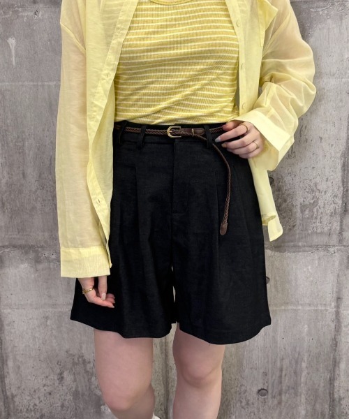 FMiBL(ファミル)の「ベルト付きハーフパンツ(その他パンツ・レディース・ブラック・FREE)」の1枚目の写真