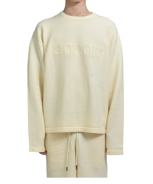 【 】スウェット ベージュ HONOR KNIT SWEATER（スウェット）｜HONOR THE GIFT（オナーザ