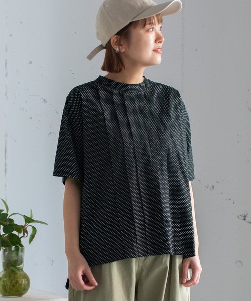 POU DOU DOU(プードゥドゥ)の「布帛使いトップス(Tシャツ/カットソー・レディース・ブラック/オフホワイト/ライトグレー・M)」の2枚目の写真