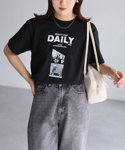Riberry(リベリー)の「DAILY フォトプリントTシャツ(Tシャツ/カットソー・レディース・ブラック/オフホワイト・FREE)」の22枚目の写真