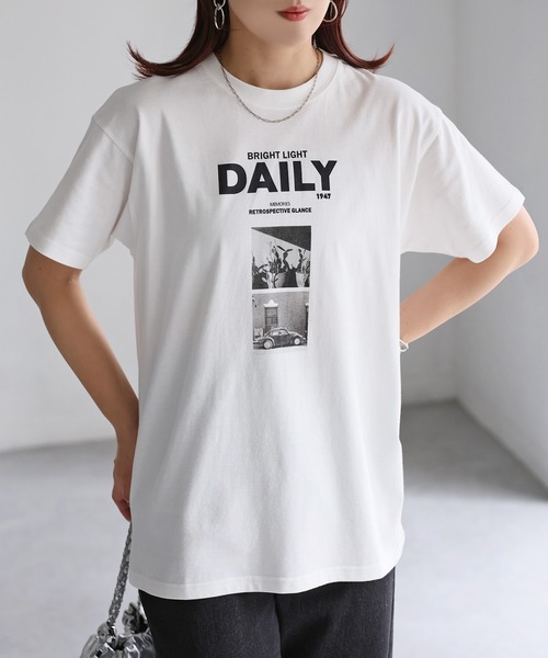 Riberry(リベリー)の「DAILY フォトプリントTシャツ(Tシャツ/カットソー・レディース・ブラック/オフホワイト・FREE)」の18枚目の写真