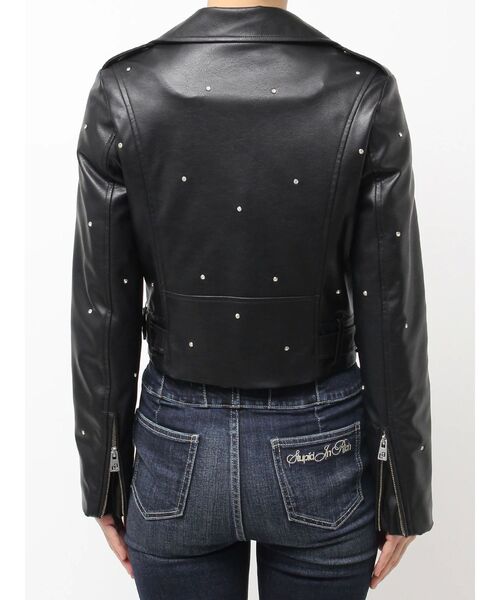 GYDA（ジェイダ）の「bijou フェイクレザーライダースジャケット（ライダースジャケット・レディース・ブラック・FREE）」の8枚目の写真