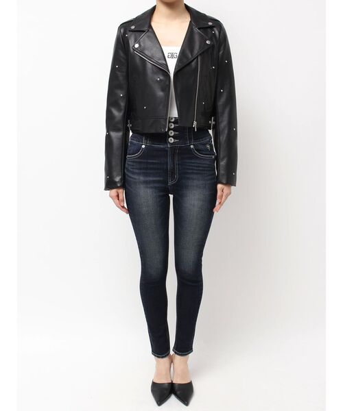 GYDA（ジェイダ）の「bijou フェイクレザーライダースジャケット（ライダースジャケット・レディース・ブラック・FREE）」の15枚目の写真