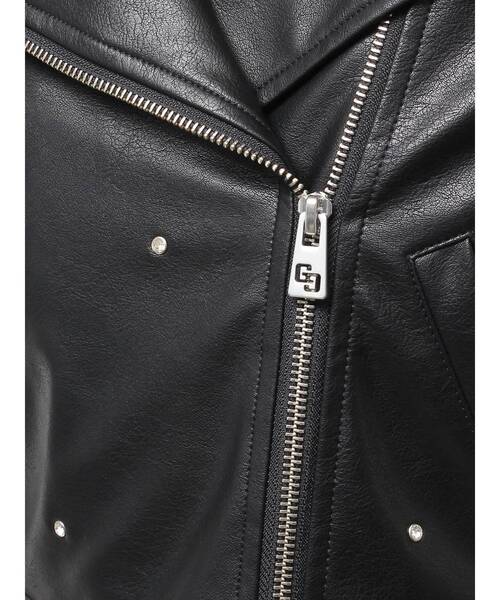 GYDA（ジェイダ）の「bijou フェイクレザーライダースジャケット（ライダースジャケット・レディース・ブラック・FREE）」の16枚目の写真