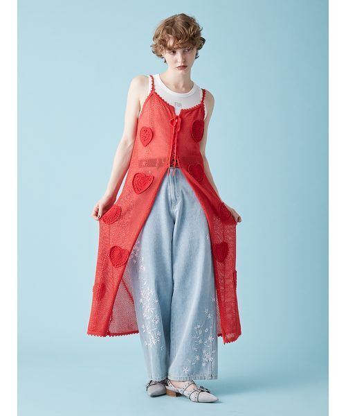 フラワー刺繍デニムパンツ（デニムパンツ）｜FURFUR（ファーファー）の