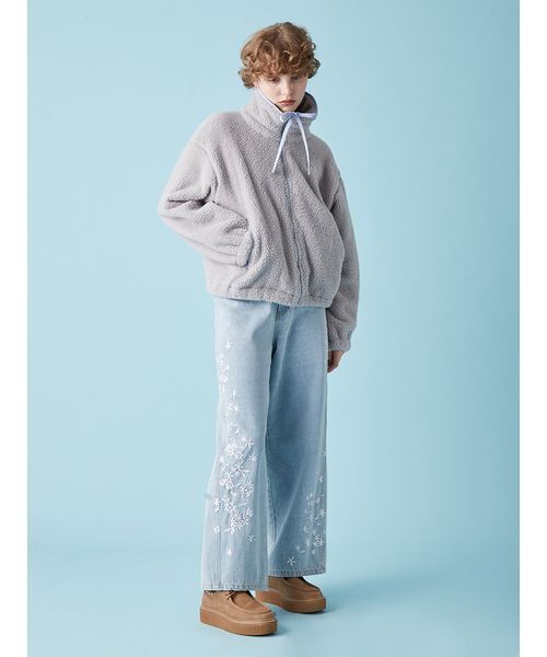 フラワー刺繍デニムパンツ（デニムパンツ）｜FURFUR（ファーファー）の