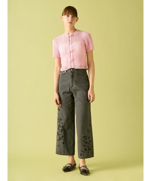 フラワー刺繍デニムパンツ（デニムパンツ）｜FURFUR（ファーファー）の