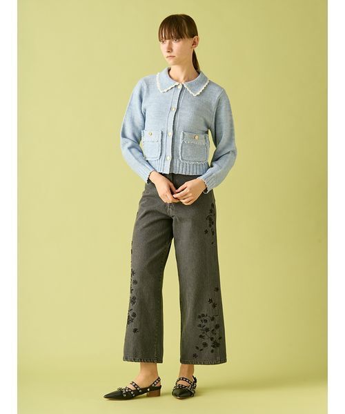 フラワー刺繍デニムパンツ（デニムパンツ）｜FURFUR（ファーファー）の