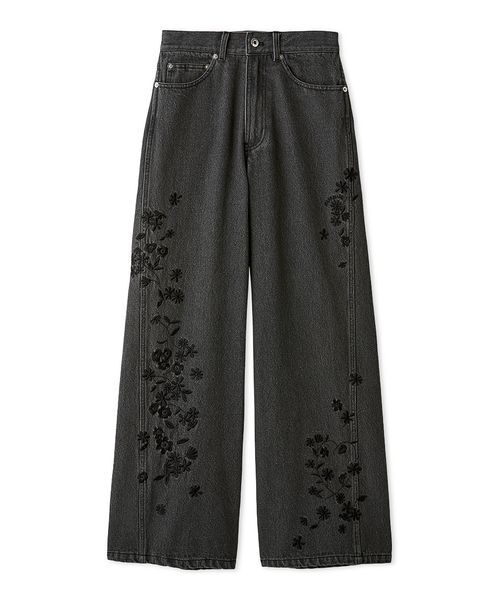 フラワー刺繍デニムパンツ（デニムパンツ）｜FURFUR（ファーファー）の