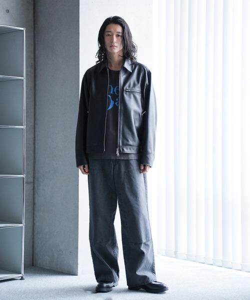 RATTLE TRAP（ラトルトラップ）の「シープナッパオーバーサイズトラッカーレザージャケット（ブルゾン・メンズ・ブラック・M/L/LL）」の2枚目の写真