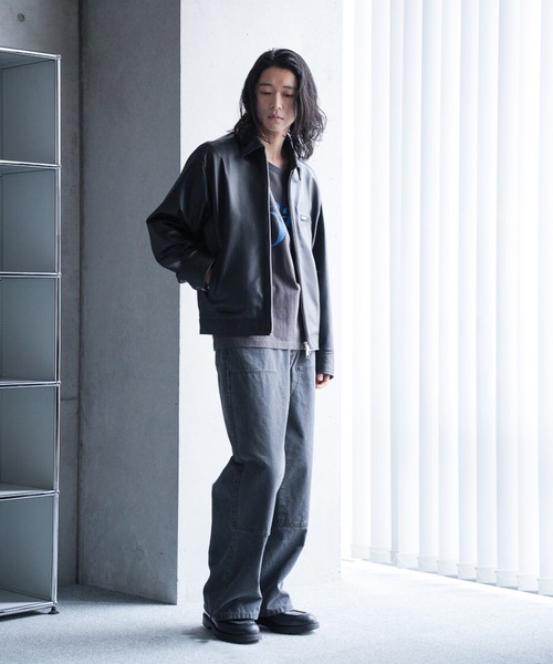 RATTLE TRAP（ラトルトラップ）の「シープナッパオーバーサイズトラッカーレザージャケット（ブルゾン・メンズ・ブラック・M/L/LL）」の3枚目の写真