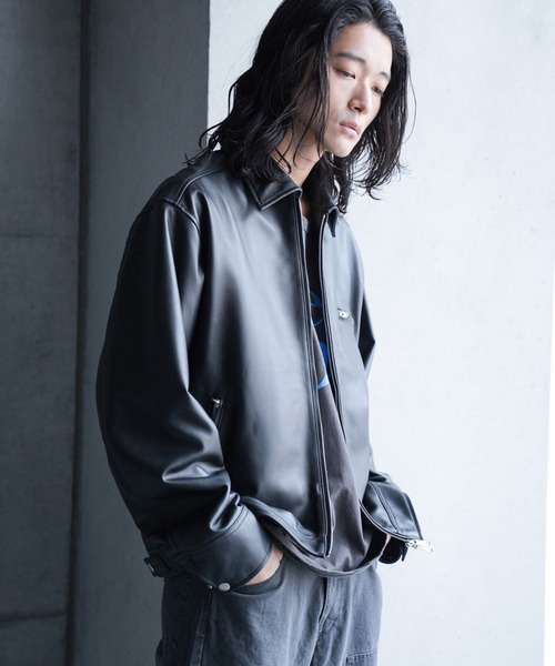 RATTLE TRAP（ラトルトラップ）の「シープナッパオーバーサイズトラッカーレザージャケット（ブルゾン・メンズ・ブラック・M/L/LL）」の7枚目の写真