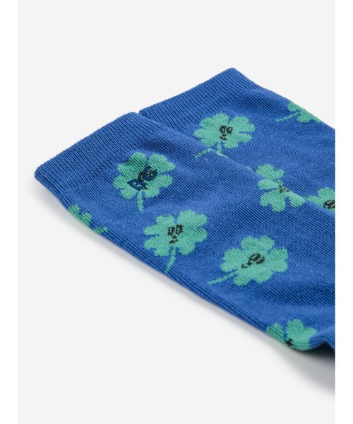 BOBO CHOSES(ボボショーズ)の「Lucky Clover all over long socks(ソックス/靴下・キッズ・ブルー・38-40/35-37/32-34/29-31/26-28/23-25)」の2枚目の写真