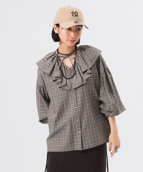 BEAMSBOY チェック フリルカラーシャツ BEAMS OUTLET｜チェック フリルカラー シャツ | Rakuten Fashion