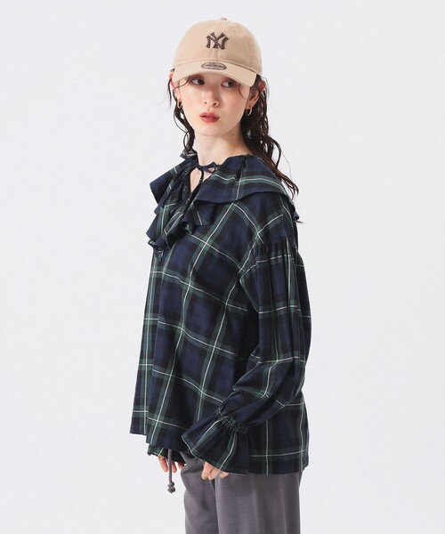 チェック フリルカラー シャツ（シャツ/ブラウス）｜BEAMS BOY