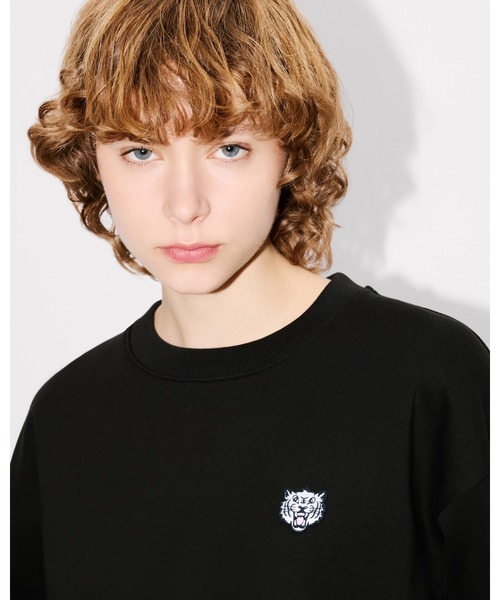 KENZO☆Happy Tiger コットンスウェットシャツ KENZO Happy Tiger' エンブロイド コットン スウェット