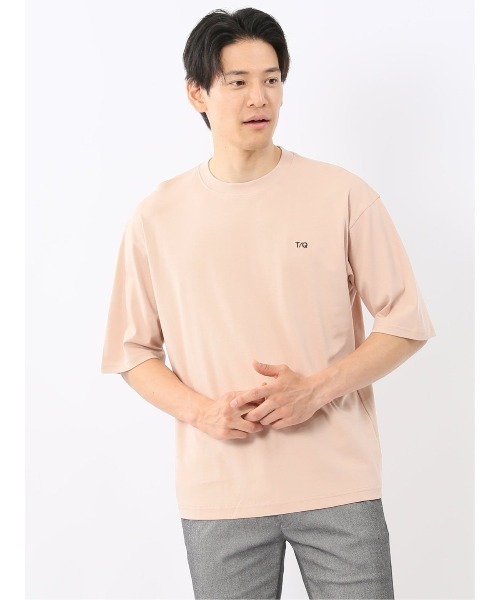 TAKA-Q(タカキュー)の「【綿100%】タカキュー ロゴ刺繍 クルーネック 半袖 Tシャツ(Tシャツ/カットソー・メンズ・ピンク系その他/ホワイト/ブルー・MEDIUM/LARGE)」の3枚目の写真