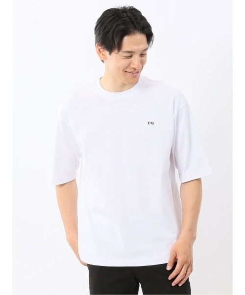 TAKA-Q(タカキュー)の「【綿100%】タカキュー ロゴ刺繍 クルーネック 半袖 Tシャツ(Tシャツ/カットソー・メンズ・ピンク系その他/ホワイト/ブルー・MEDIUM/LARGE)」の2枚目の写真