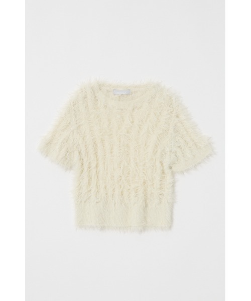 MOUSSY(マウジー)の「SHEER SHAGGY ニット(ニット/セーター・レディース・ライトブラック/オフホワイト/ライトブルー・FREE)」の1枚目の写真