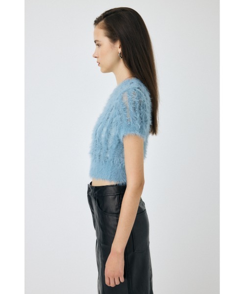 MOUSSY(マウジー)の「SHEER SHAGGY ニット(ニット/セーター・レディース・ライトブラック/オフホワイト/ライトブルー・FREE)」の13枚目の写真