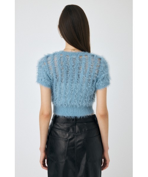 MOUSSY(マウジー)の「SHEER SHAGGY ニット(ニット/セーター・レディース・ライトブラック/オフホワイト/ライトブルー・FREE)」の14枚目の写真