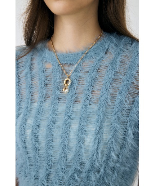 MOUSSY(マウジー)の「SHEER SHAGGY ニット(ニット/セーター・レディース・ライトブラック/オフホワイト/ライトブルー・FREE)」の15枚目の写真