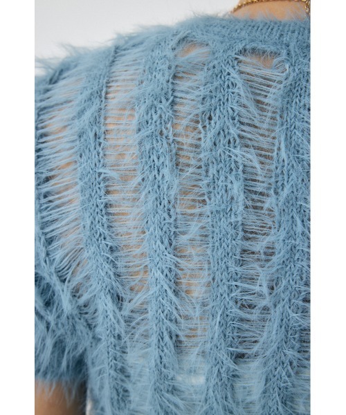MOUSSY(マウジー)の「SHEER SHAGGY ニット(ニット/セーター・レディース・ライトブラック/オフホワイト/ライトブルー・FREE)」の16枚目の写真