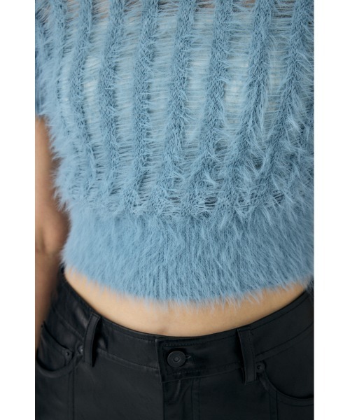 MOUSSY(マウジー)の「SHEER SHAGGY ニット(ニット/セーター・レディース・ライトブラック/オフホワイト/ライトブルー・FREE)」の18枚目の写真