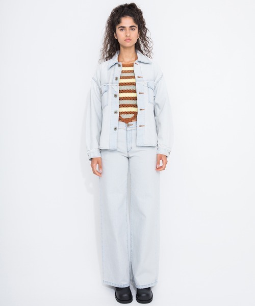 leinwande(ラインヴァンド)の「Denim Cropped Edges Trouser / デニムクロップドエッジトラウザー(デニムパンツ・レディース・ブルー・SMALL/MEDIUM)」の5枚目の写真