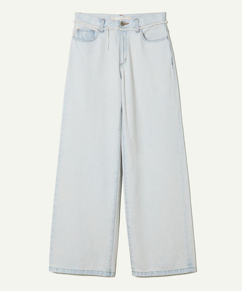 leinwande(ラインヴァンド)の「Denim Cropped Edges Trouser / デニムクロップドエッジトラウザー(デニムパンツ・レディース・ブルー・SMALL/MEDIUM)」の6枚目の写真