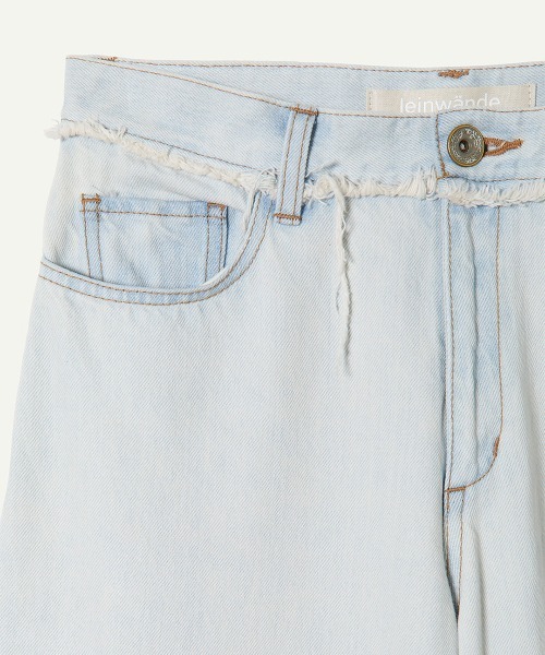 leinwande(ラインヴァンド)の「Denim Cropped Edges Trouser / デニムクロップドエッジトラウザー(デニムパンツ・レディース・ブルー・SMALL/MEDIUM)」の3枚目の写真