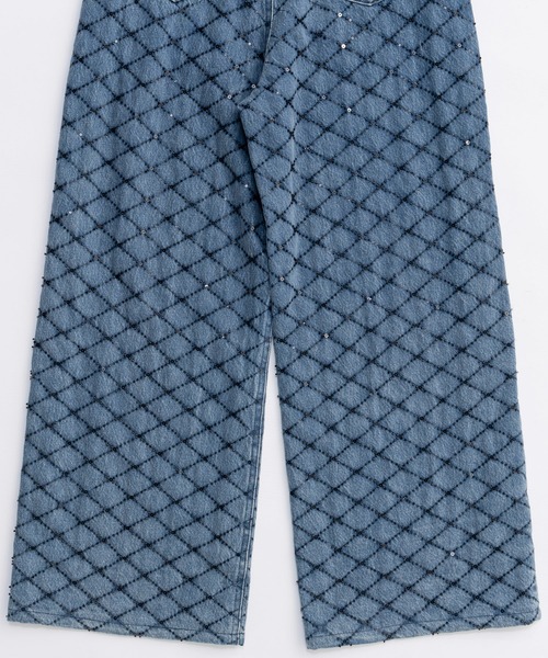 MAISON SPECIAL（メゾンスペシャル）の「Diamond Beads Embroidery Denim Pants/ダイヤビーズエンブロイダリーデニム■セットアップ対応■（デニムパンツ・レディース・ブルー/ブラック・36/38）」の18枚目の写真