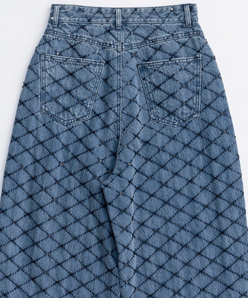 MAISON SPECIAL（メゾンスペシャル）の「Diamond Beads Embroidery Denim Pants/ダイヤビーズエンブロイダリーデニム■セットアップ対応■（デニムパンツ・レディース・ブルー/ブラック・36/38）」の17枚目の写真