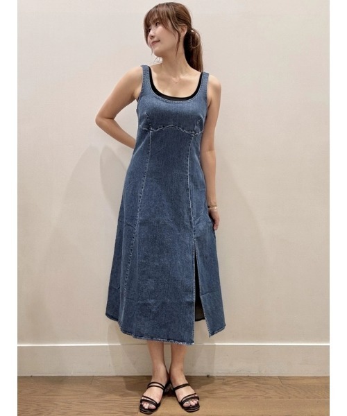 GAP（ギャップ）の「デニム ミディワンピース（ワンピース・レディース・インディゴブルー・XS/S/M/L/XXS）」の8枚目の写真